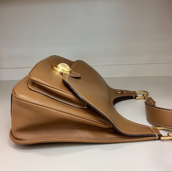 Authentic Tory Burch James Saddle Bag Handbag Crossbody Leather Flap Messenger - Picture 7 of 17